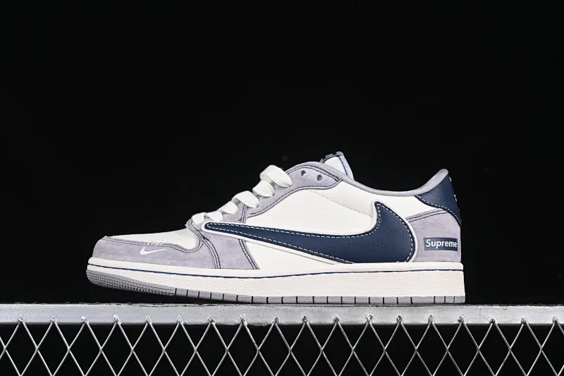 All categories Air Jordan Jordan series basketball shoes Air Jordan 1 Low High-end customized low-top sneakers Travis Scott x Fragment Design x Air Jordan 1 Low OG SP AJ1 Joe 1 Supreme joint beige dark blue hook low-top cultural casual sneakers DM9288-006
